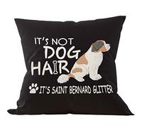 JIMOWANG Saint Bernard Dog Throw Pillow Case Modern Cushion Cover Square Pillow Cover Decoration for Sofa Bed Chair Car 18 x 18 Inch