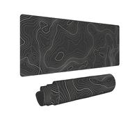 JIMOWANG Topographic Contour Extended Gaming Mouse Pad, Large Desk Mat with Non-Slip Rubber Base, Keyboard Mouse Mat, Desk Pad for Work, Game, Office, Home, 31.5 x 11.8 Inches
