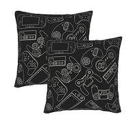 JIMOWANG Video Game Controller Background Throw Pillow Covers Set of 2 Decorative Pillowcases Soft Cushion Covers for Sofa Couch Bed Home Decor
