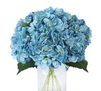 Jim's Cabin 7pcs Artificial Silk Hydrangea Flowers Vintage Fake Bouquets Faux Hydrangeas Flower with Stems for Wedding Party