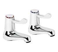 Jims Twin Contract Bath Pillar Taps Chrome Quarter Turn