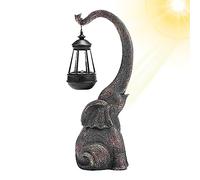 Jimtuze Solar Garden Light - Resin Craft Retro Patio Lamp Garden Decor Elephant,Retro Resin Craft, Automatical Garden Lamp, Yard Ornament, Waterproof for Parks, Patios, Backyards, Gardens