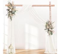 Jimtx Ivory 4 Panels Wedding Arch Draping Fabric 29" x 20Ft Sheer Chiffon Drapes Outdoor Backdrop Curtains for Wedding Party Baby Bridal Shower Arch Ceiling Backdrop Decor