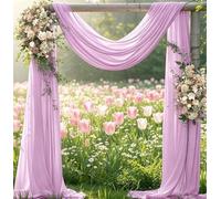 Jimtx Lilac Purple 2 Panels Wedding Arch Draping Fabric 29" x 20Ft Sheer Drapes Fabric Gauze Outdoor Curtains for Wedding Party Garden Baby Bridal Shower Arch Backdrop Decor