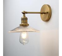 JIMUBEAM Industrial Vintage 1-Light Wall Light with Ribbed Clear Glass
