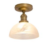 JIMUBEAM Vintage Semi Flush Mount Ceiling Light with Alabaster Glass
