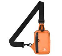 JIMYAO Mini Sling Bag for Men/Women, Waterproof Utility Chest Bag Crossbody Backpack for Hiking Travel Sports Running, Orange, Mini