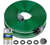 Jin&Bao Sprinkler Hose with Holes 50FT, Heavy Duty Watering Garden Hose, High-Efficiency Sprinklers System for Lawn and Garden with Staples