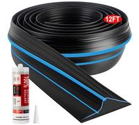 Jin&Bao - Universal Garage Door Threshold Seal Strip, 12 Feet, Waterproof Rubber Bottom Replacement for Weather Stripping (Blue, 1 Sticker)
