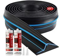 Jin&Bao Universal Garage Door Threshold Seal Strip 20FT Kit, Bottom Waterproof Rubber Weather Stripping Replacement（Blue, 2 Adhesive）
