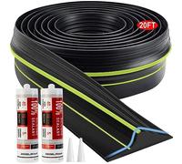 Jin&Bao Universal Garage Door Threshold Seal Strip 20FT Kit, Bottom Waterproof Rubber Weather Stripping Replacement（Green, 2 Adhesive）