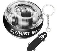 JIN BD Wrist Gyro Ball and Finger Skateboard Set - Self-Starting Forearm Exerciser for Grip Strength, Hand & Finger Exerciser, No Light Black , Home Gym, Workout, Rehabilitation