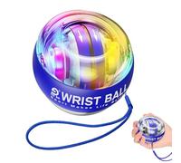 JIN BD Wrist Gyro Ball and Finger Skateboard Set - Self-Starting Forearm Exerciser for Grip Strength, Hand & Finger Exerciser, Home Gym, Workout, Rehabilitation，Colorful Light Blue