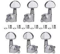 JIN HO 3L3R Guitar Tuners with Lock for Tuning Keys, 1:19 Machine Pegs for Les Paul SG Style Electric Folk Acoustic Guitar (Chrome)