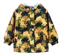 JinBei Boys Waterproof Jacket Kids Dinosaurs Rain Coat Lightweight Camo Outdoor Windproof Coat Warm Raincoat with Hood Soft Lining Long Sleeve Zipper Outwear Age 7-8 Years