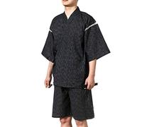 Jinbei Men's Japanese Style Dressing Gown Kimono Pajamas Suit Size XL-A08