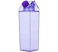 Jinberry 500ml/17Oz, 750ml/25oz, 1000ml/34oz Cute Leakproof Green Milk Carton Water Bottle Portable Drinkware for Outdoor Climbing Tour or Camping (Purple, 34 Ounces)