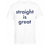 Jinbetee Straight is Great But Im A Cheerleader Men's White Short Sleeve T-Shirt, white, S