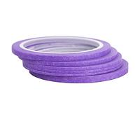 JINBING 6 Rolls Washi Paper Masking Tape for DIY Nail Arts Drawing Pattern Making 2mm 2.5mm 3mm 4mm 5mm 6mm x 25m (Purple)