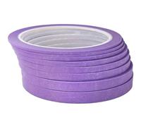 JINBING 8pcs Paper Masking Tape Pinstripe Tape for DIY Nail Arts Drawing Pattern Making Painters Tape 2mm - 10mm x 25m (Purple)