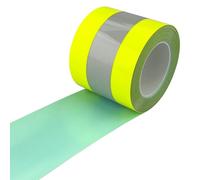 JINBING High Visibility Fluorescent Yellow Reflective Heat Transfer Vinyl Iron On Tape for Clothing 5cm x 5m (Yellow-Silver)