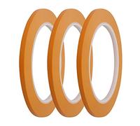 JINBING Vinyl Fine Line Fineline Automotive Pinstriping Masking Tape Painter Tape for Curves Orange (5mm 3Roll)