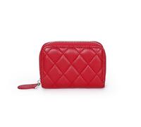 JINBIXIANGDJKS Fashion Card Holder Diamond Zipper Accordion Card Holder Simple Card Holder Coin Purse(Red)