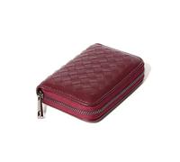 JINBIXIANGDJKS Fashion Woven Accordion Card Holder with Multiple Card Slots, Simple Card Holder, ID Small Wallet(Red)