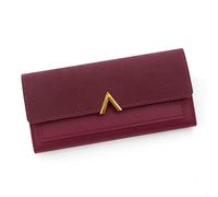 JINBIXIANGDJKS Long Wallet Trifold Stylish Simple Coin Purse(Red)
