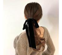 JINBUYAO Handmade Velvet Hair Ties,Bow Hair Band for Women,Black Velvet Hair Bow,Large Bow Hair Rope,Bow Tie Decoration Hair Ribbon Elegant Headpiece