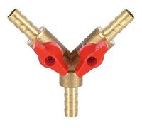 JINchao-brass pipe fittings, 3 Three Way Brass Ball Valve Pipe Fitting Connector, 8mm 10mm Hose Barb x 1/2" BSP Male Female Thread hose Adapter For Fuel Gas Water , repair fittings ( Color : FB 10mm )