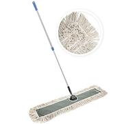JINCLEAN 36" Industrial Class Cotton Floor Mop | Dry to Attract Dirt, dust, Laminated Hardwood for Floor, Garage epoxy, Tile, Bamboo Telescopic Pole Height Max 59" (36" Industrial Mop)