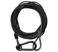 jindaaudio Lighting Safety Cable with Loops(1-Pack), 25kg Load Stage Light Safety Cable Black Security Chain Hanging on Trusses, Stainless Steel Lanyard（Diameter 3mm/0.12in, Length 500cm/196.85in)