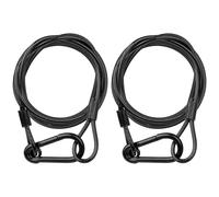 jindaaudio Lighting Safety Cable with Loops(2-Pack), 25kg Load Stage Light Safety Cable Black Security Chain Hanging on Trusses, Stainless Steel Lanyard（Diameter 3mm/0.12in, Length 200cm/78.74in)