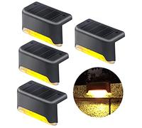 jindaaudio Solar Step Lights 4 Pack - Waterproof Stair Lights for Outdoor Stairs | Warm White, Auto Dusk to Dawn