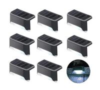 jindaaudio Solar Step Lights 8 Pack - Waterproof Stair Lights for Outdoor Stairs | Cold White, Auto Dusk to Dawn