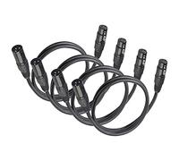 jindaaudio XLR Cables, DMX Cable Male to Female (4Pack), Microphone Cable 6.5ft/2m Wire Extension Connectors, Light Terminator 3 Pin Connector for Stage Lights Signal Connection