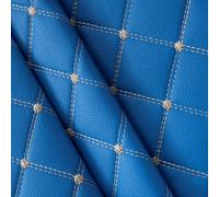 JINDAOSH Vinyl Faux Leather Fabric Upholstery Quilted Foam Fabric 3/8" Foam Backing Width 59in For DIY Headboard Car Headliner Automotive Home Decor DIY Crafts(Size:10mX1.5m,Color:royal blue)