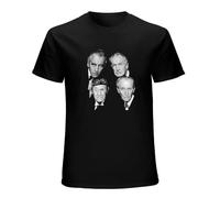 JINDIAOWENJU Horror Stars - Peter Cushing - Men 100% Cotton Short-Sleeve T-Shirts Black XL