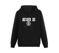 JINDIAOWENJU Husker Du Circle Logo Hoody Unisex Ptinted Hoodies Long Sleeve Men's Hooded with Pocket Black M
