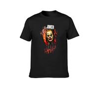 JINDIAOWENJU Joker 2019, Joaquin Phoenix, Put on Happy Face, Cult Movie Unisex 100% Cotton Short-Sleeve T-Shirts Black XL