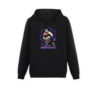 JINDIAOWENJU Owen Hart The King Of Harts Retro Wrestling Hoody Unisex Long Sleeve Hooded with Pocket Black S