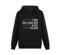 JINDIAOWENJU The Dillinger Escape Plan Hoody Unisex Ptinted Hoodies Long Sleeve Men's Hooded with Pocket Black M