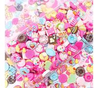 JINDUODUO 100Pcs Flatback Resin Slime Charms, Cute Charms for DIY Crafts, Scrapbooking (Multicolored)