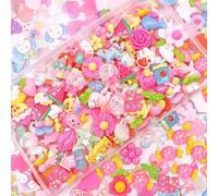 JINDUODUO 100Pcs Flatback Resin Slime Charms, Kawaii Cute Charms for DIY Crafts, Scrapbooking (Multicolored)