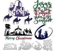 Jinei 4 Pcs Nativity Scene Metal Die Cuts for Card Making & Scrapbooking