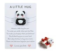 JINERJLKJDS Little Panda Hug Gift - Mini Animal Pocket Keepsake Ornament for Friends, Lovers, Valentines（White M）
