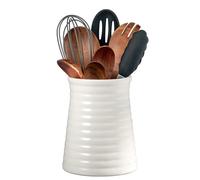 Jinfanshurich Ceramic Kitchen Utensil Holder for Kitchen Counter - 12.5 x 14.5 cm, Practical Kitchen Aid for Cooking Spoons & Whisks (Ceramic Design)