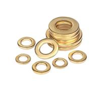 JINFEUGE 1/5/10/50/100Pcs Brass Flat Washer M2 M2.5 M3/M4 M5 M6 M8 M10 M12 M14 M16 M18 M20 M22,Solid Brass Gasket Shim Copper Metal Pad Spacer/Color/M4 * 10 * 1(50Pcs)