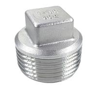 JINFEUGE 1/8" 1/4" 3/8" 1/2" 3/4" 1" 2" 3" 4" Bsp Male Squrae Head End Plug Cap 201 304/316 Stainless Steel Pipe Fitting Water Gas Oil/Bspt Ss316/Square Head_2-1/2"